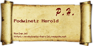 Podwinetz Herold névjegykártya